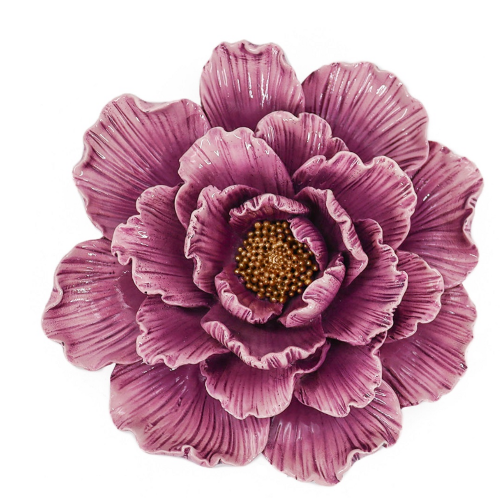 KOLONY Wanddecoratie bloem paars 14x13,7x4cm
