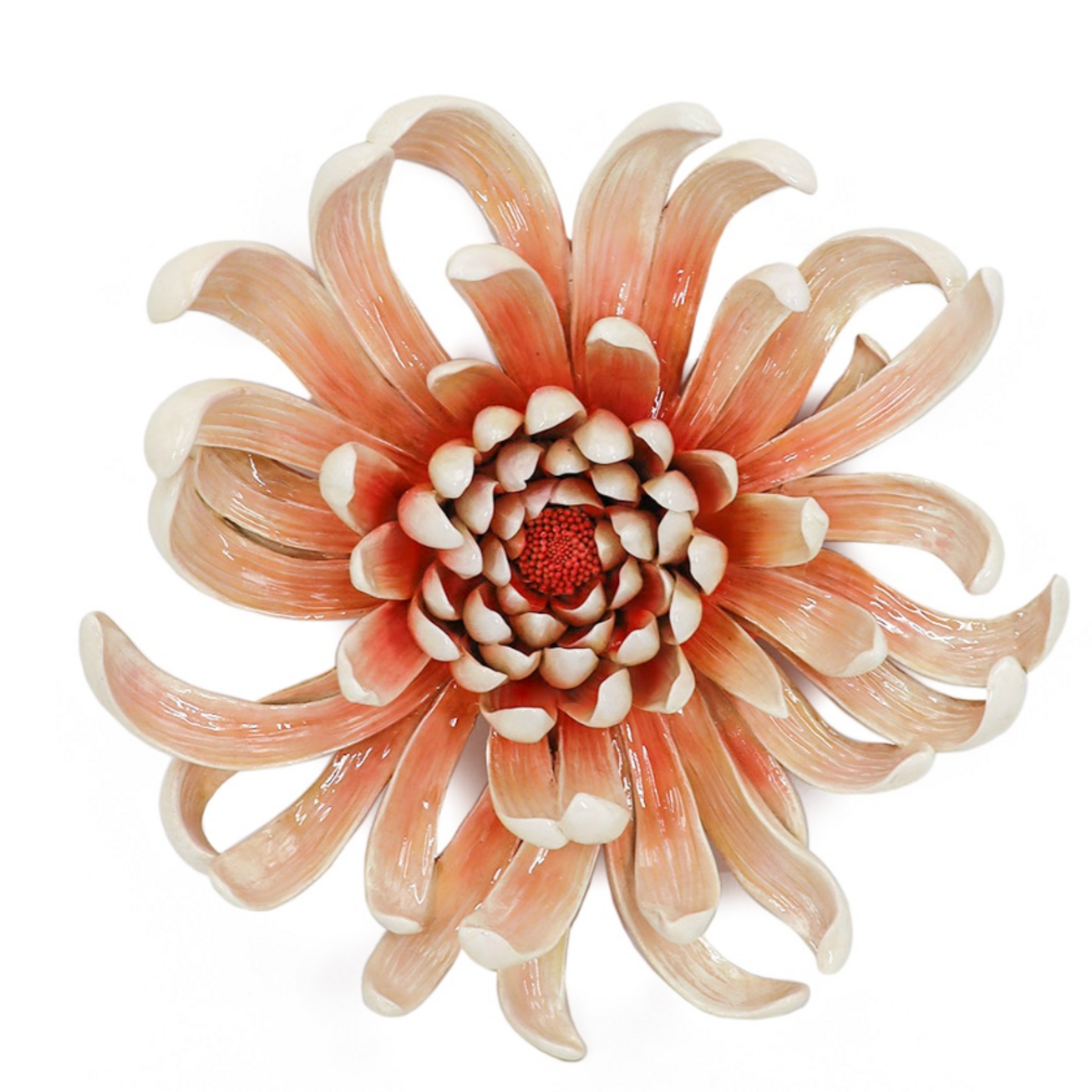 KOLONY Wanddecoratie bloem peach 28,2x28,2x6,2cm