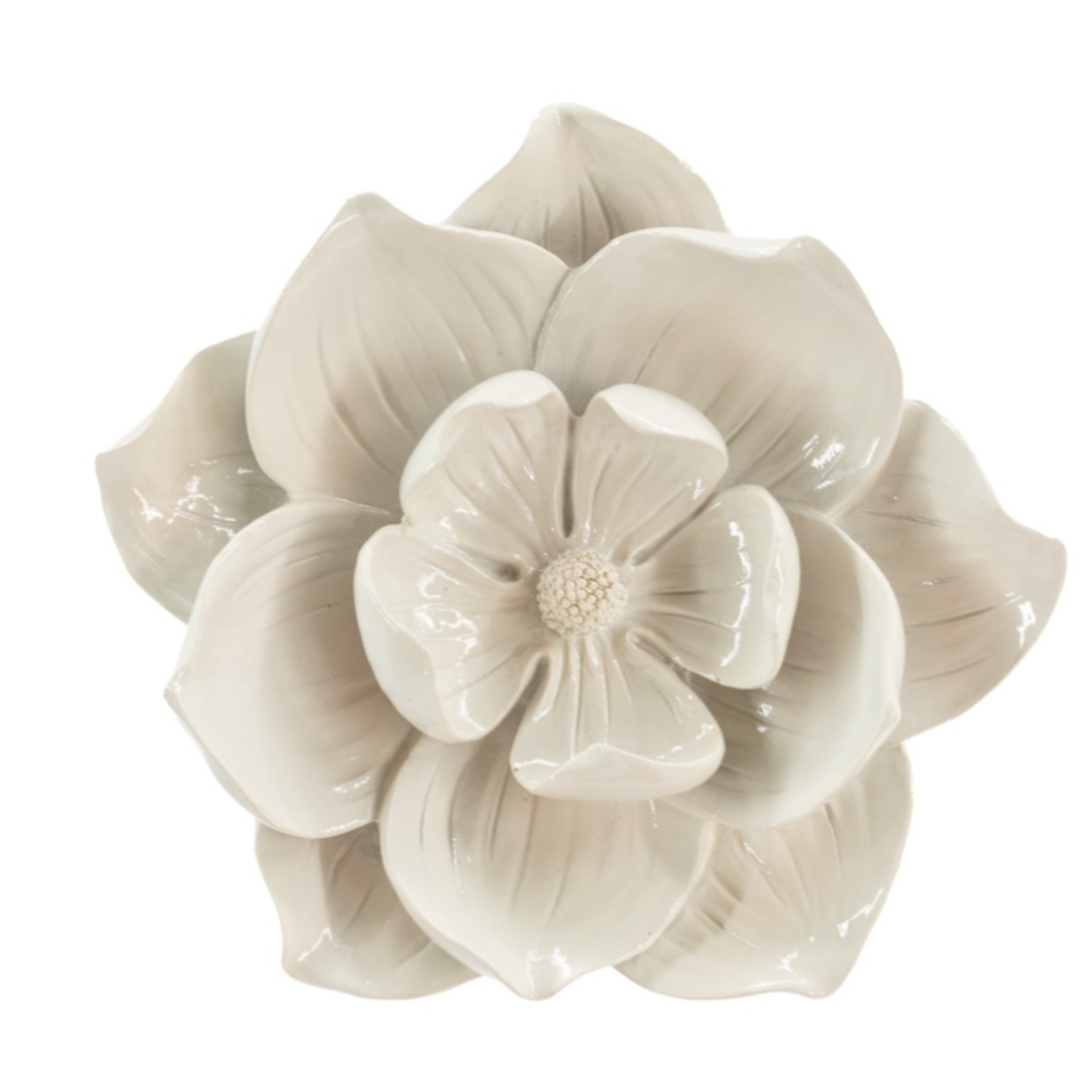 KOLONY Wanddecoratie bloem salvia beige 15x4,3x14,5cm