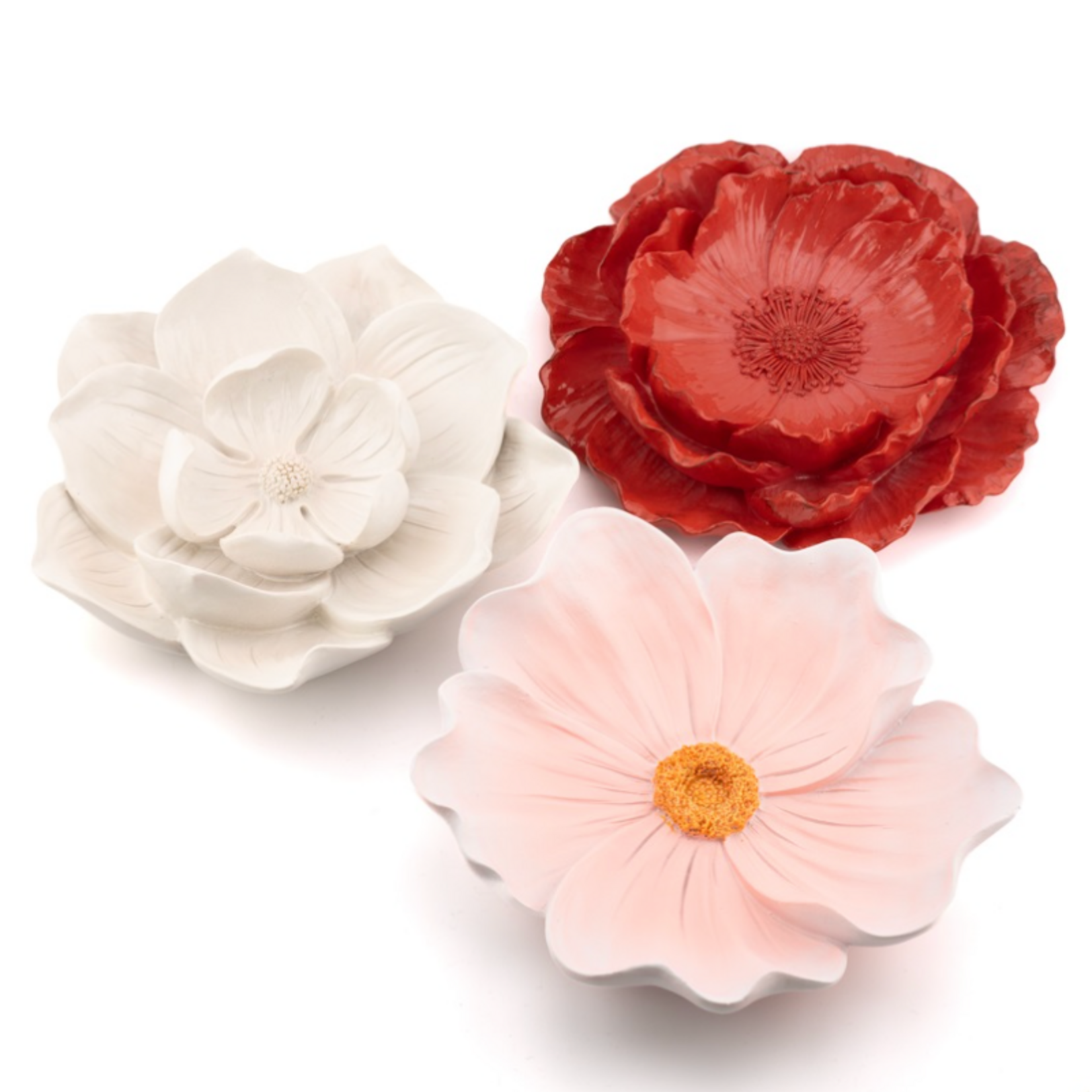 KOLONY Wanddecoratie bloem salvia beige 15x4,3x14,5cm