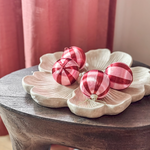KOLONY Kerstbal gestreept roze/rood