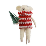 KOLONY Wollen hanger muis kerstboom 10,5x10,5x1cm