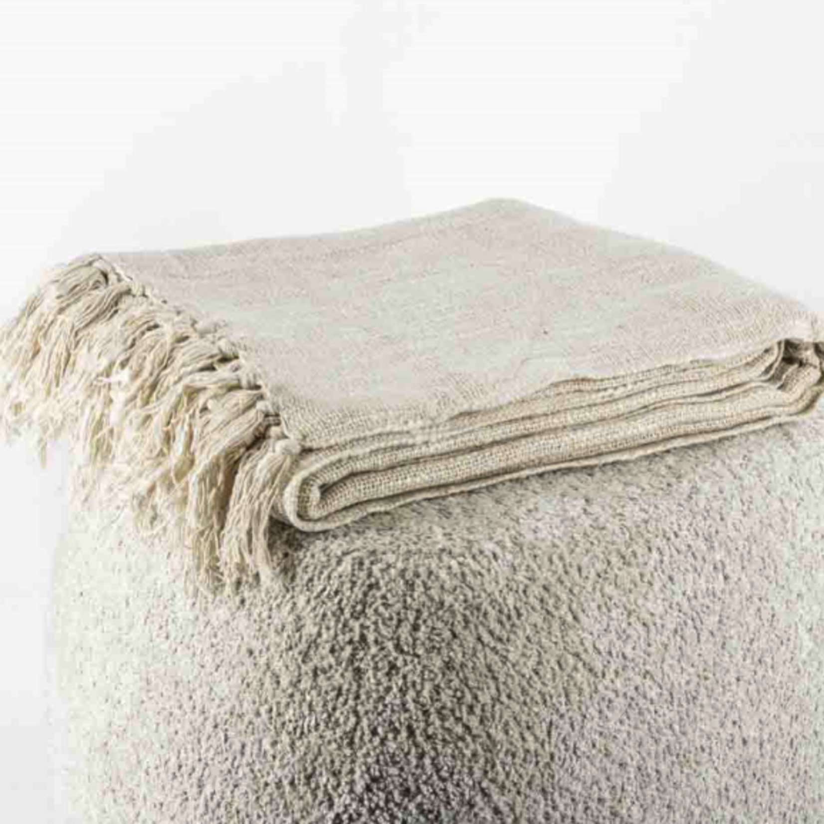 KOLONY Plaid cosy 130x160cm creme wit