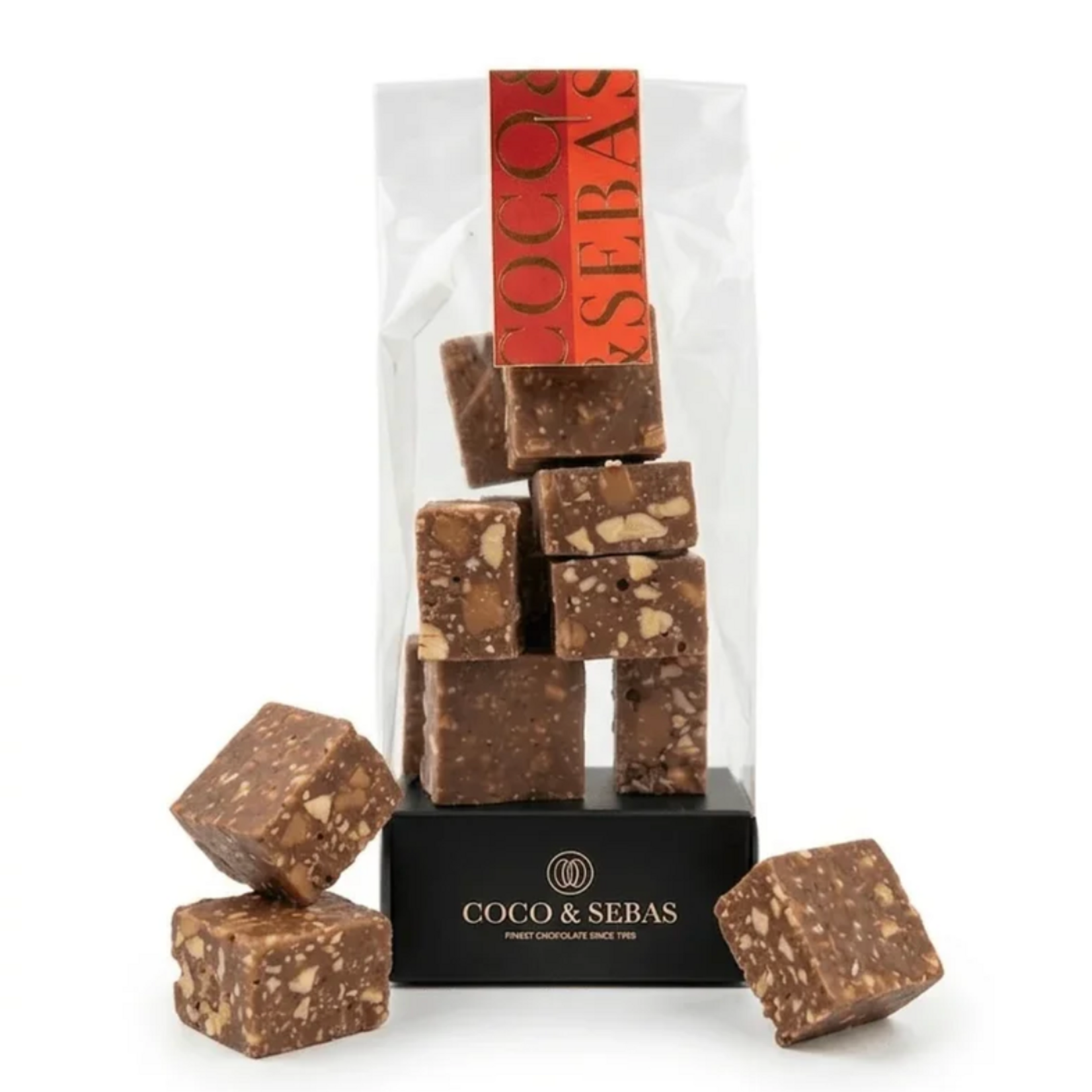COCO & SEBAS Coco & Sebas - Pinda Karamel Cubes Melkchocolade