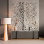 WOOOD EXCLUSIVE WOOOD - Loft vloerlamp XXL metaal/bouclé naturel