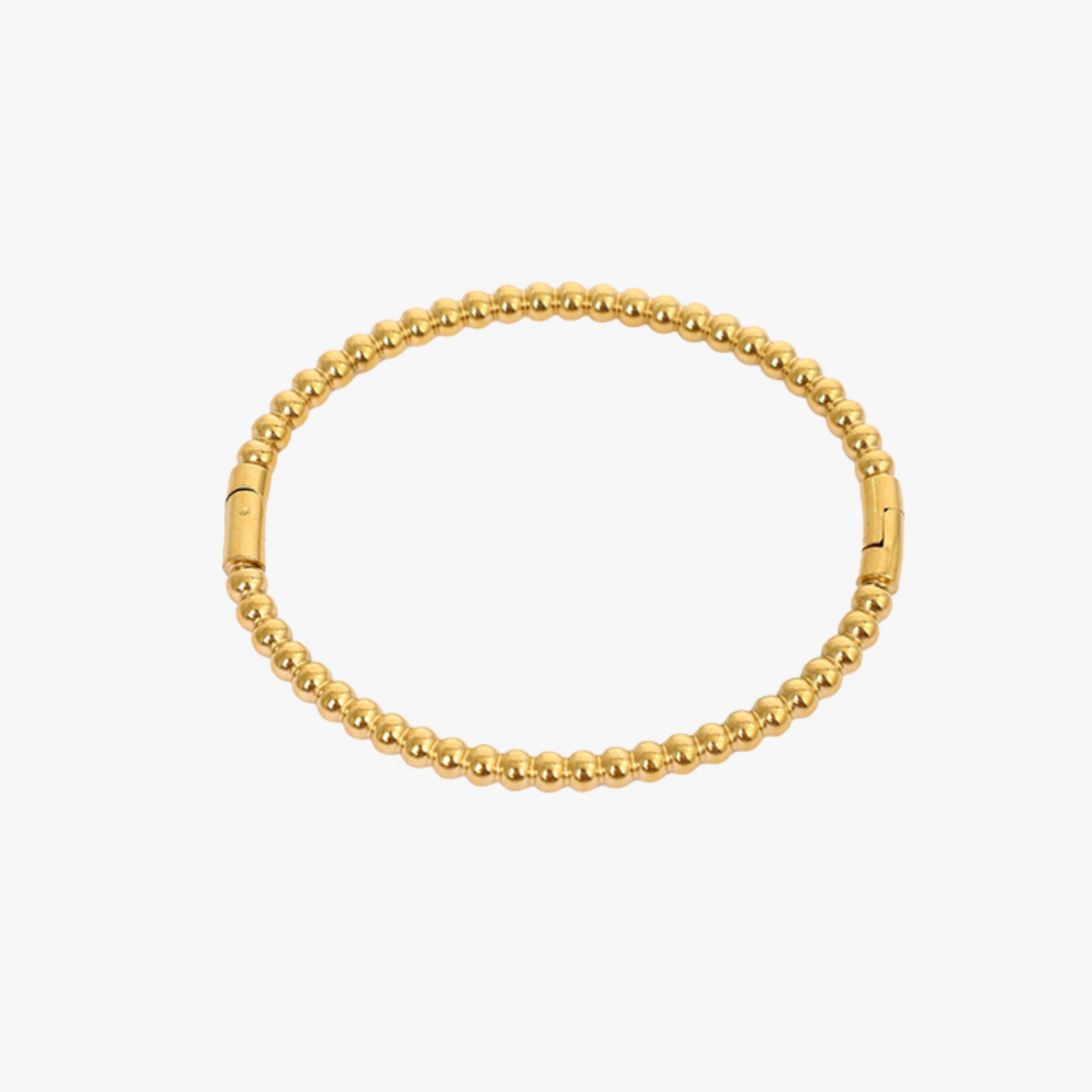 -- Beaded bangle stainless steel goudkleur