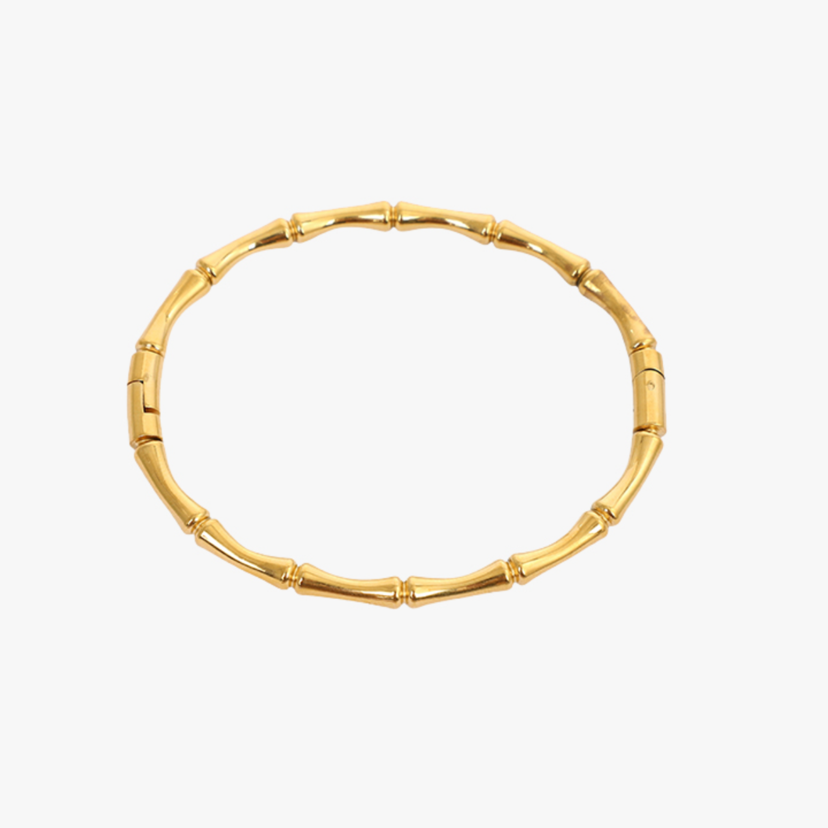 -- Bamboo Bangle goudkleur stainless steel