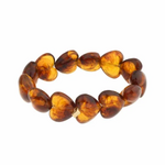 -- ARMBAND - Kralen hartjes bruin