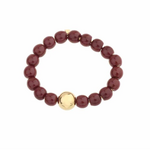 -- ARMBAND - Kralen rood/goud
