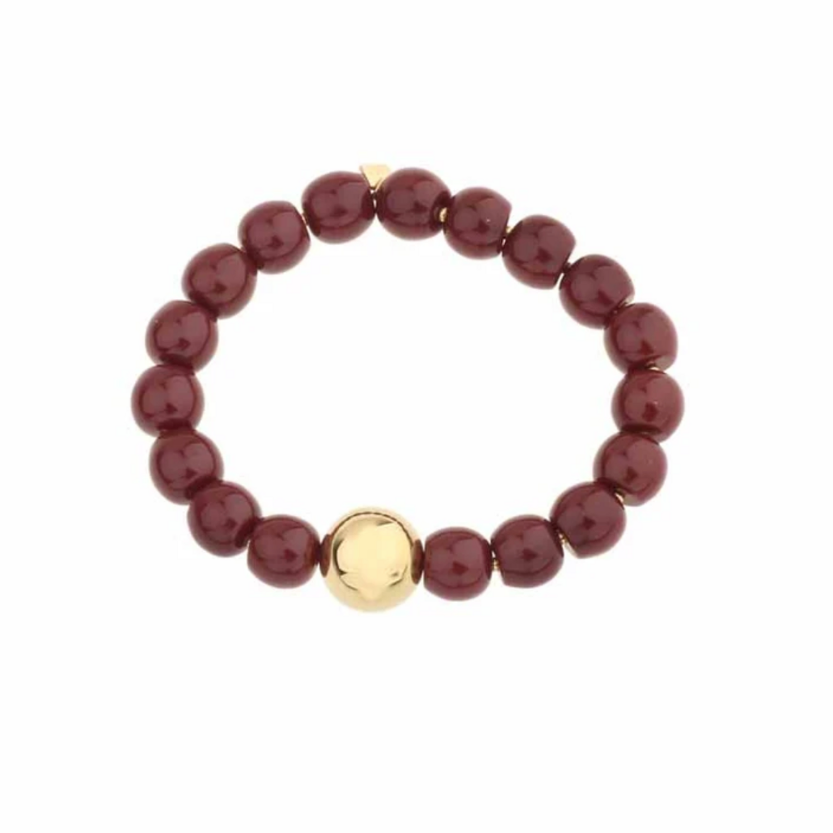 -- ARMBAND - Kralen rood/goud