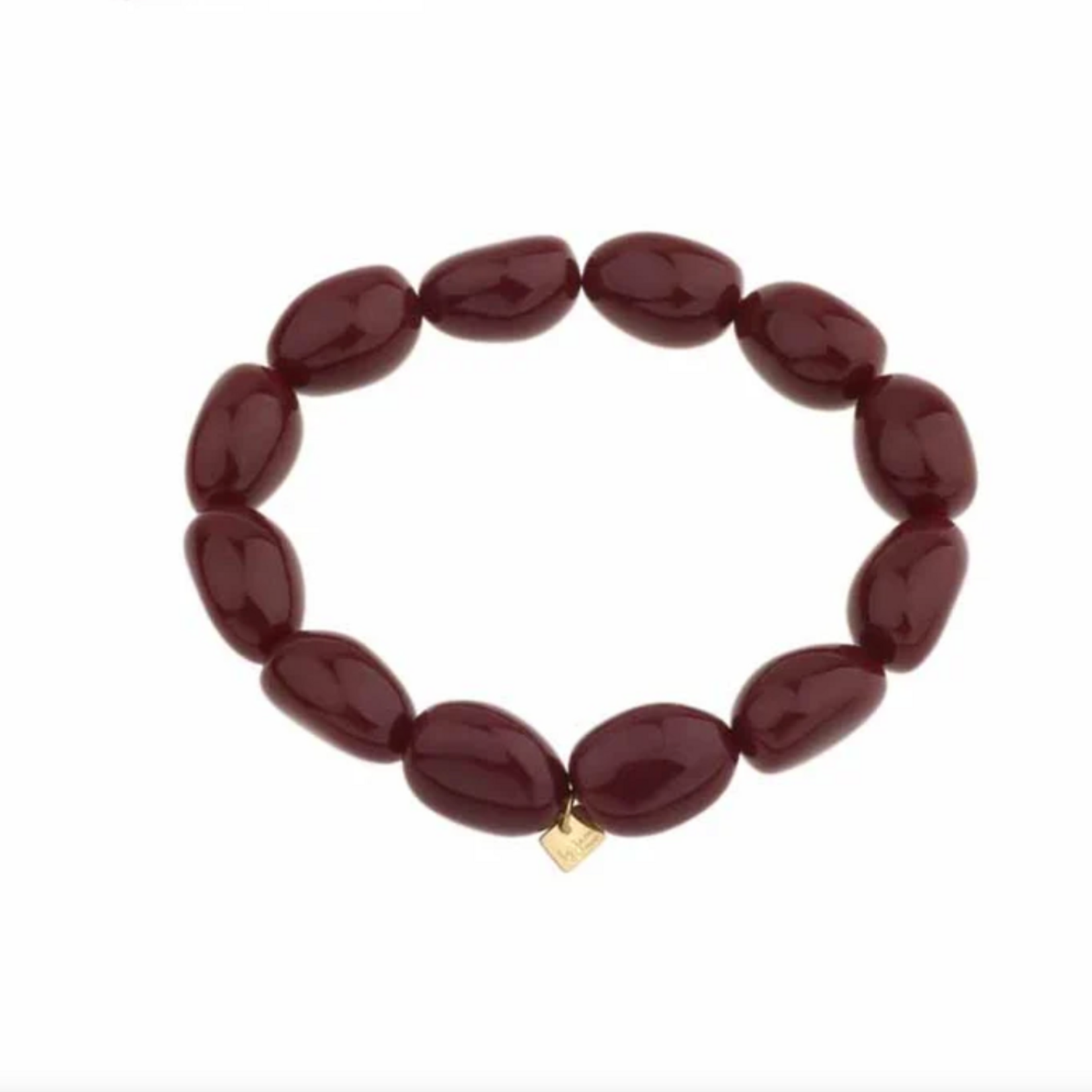 -- ARMBAND - Kralen bruin/rood