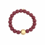 -- ARMBAND  - Kralen paars / goud