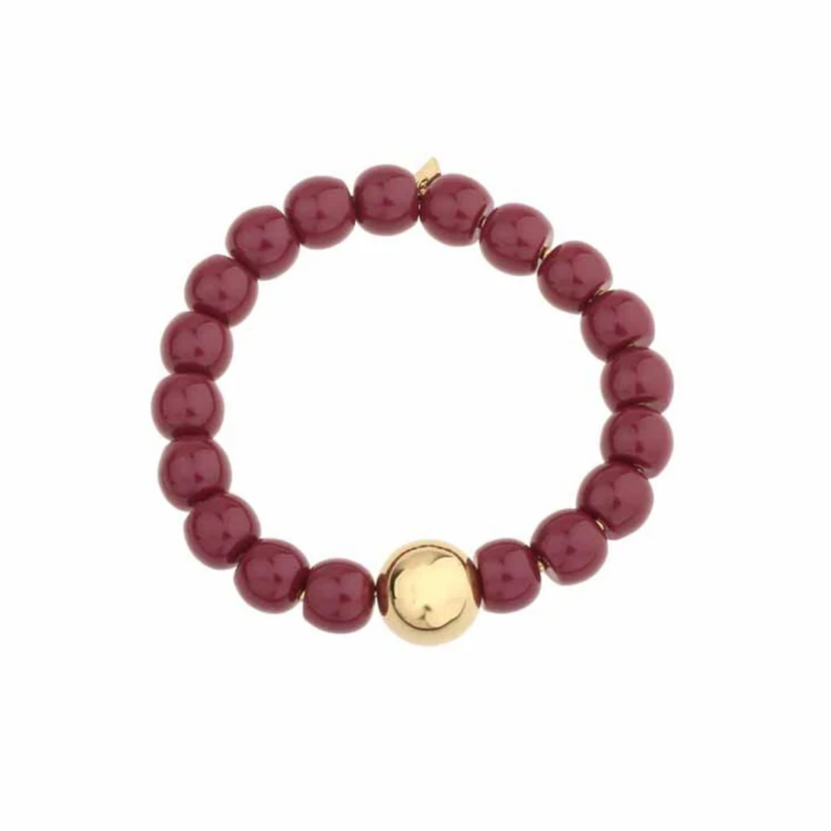 -- ARMBAND  - Kralen paars / goud