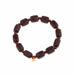 -- ARMBAND - Kralen rechthoek burgundy