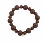 -- ARMBAND - Kralen rond bruin
