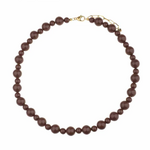 -- KETTING - Kralen rond bruin