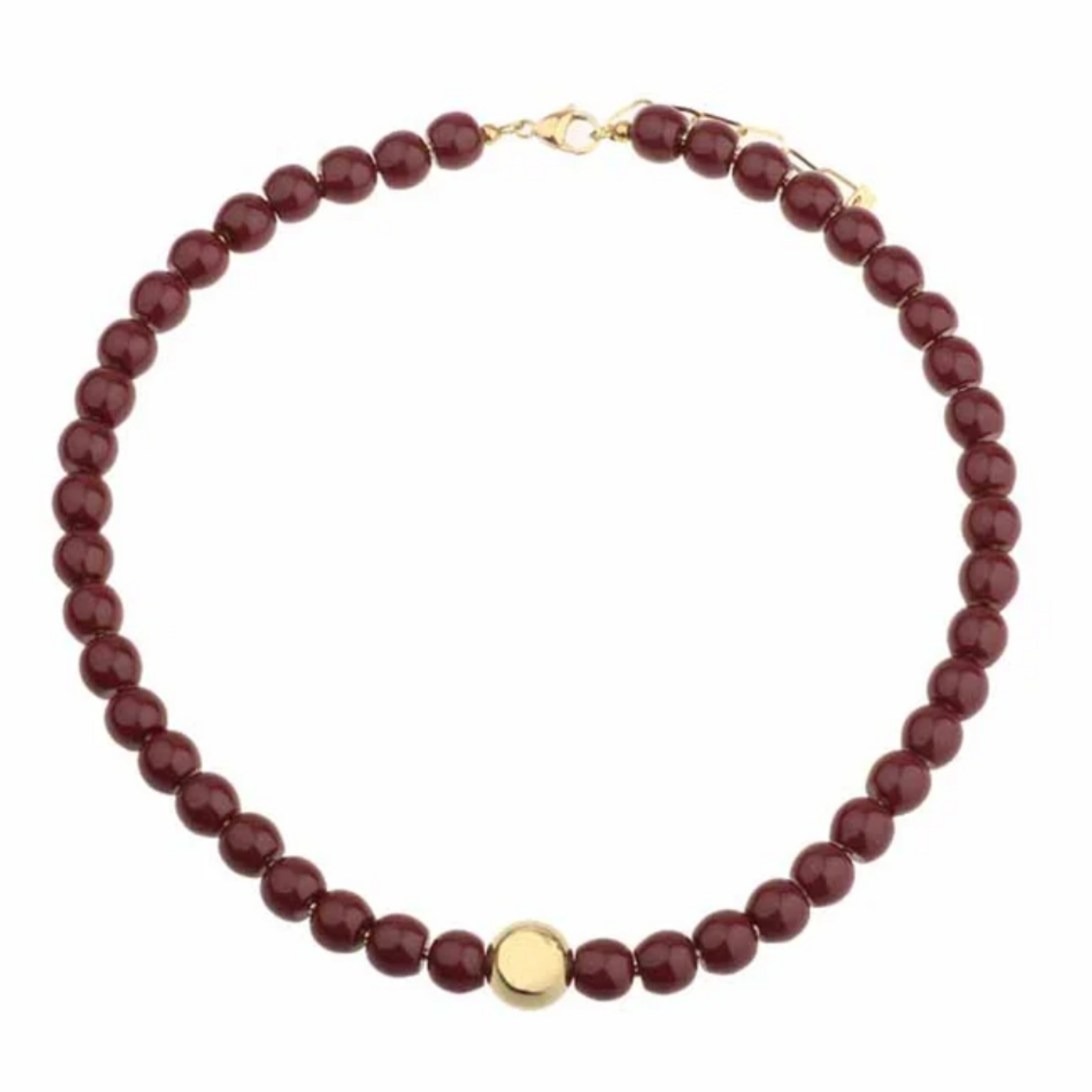 -- KETTING - Kralen rond paars