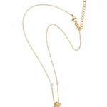 -- KETTING - Goud met bloemetje en steentjes