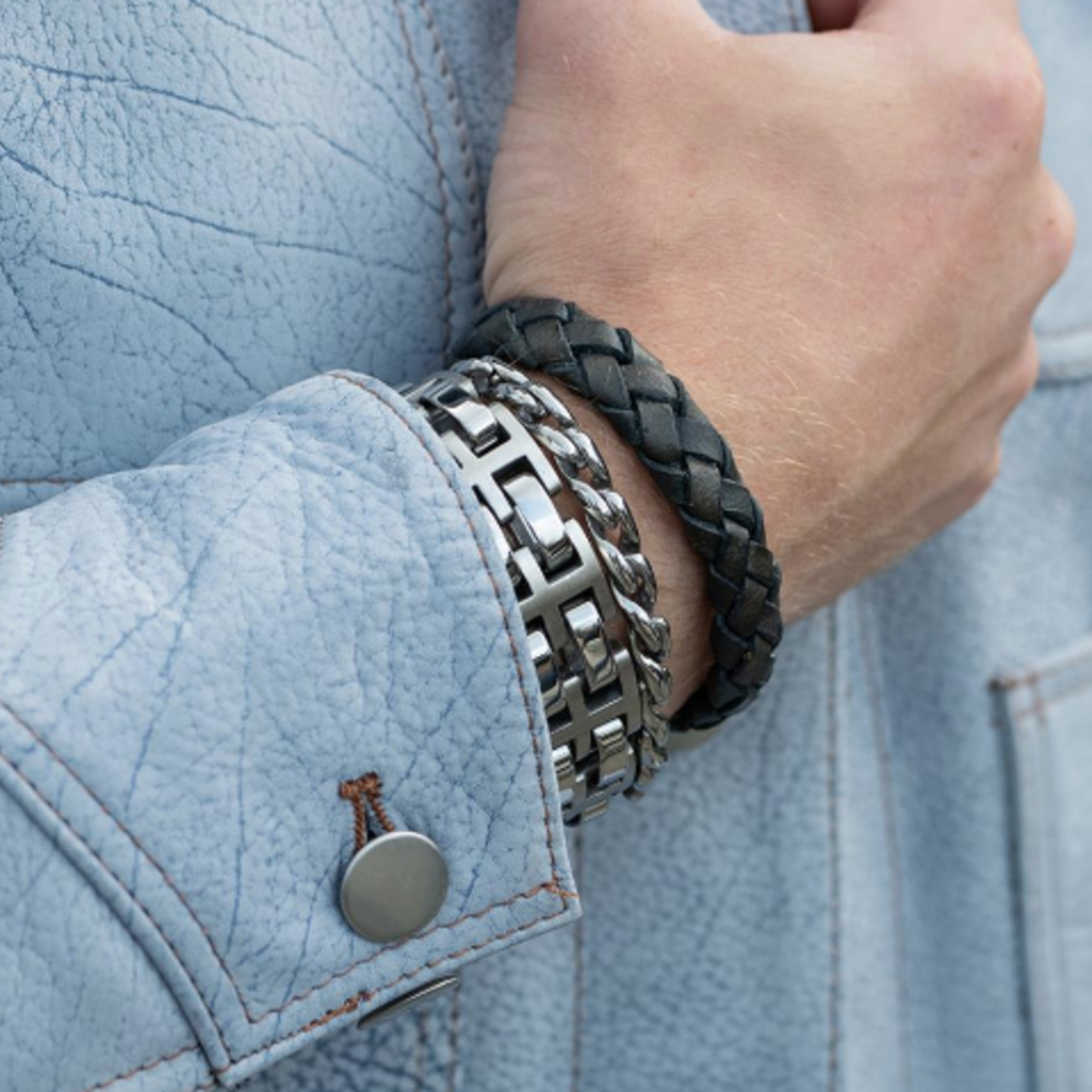 iXXXi Jewelry IXXXI - Armband heren Evan zwart maat 20