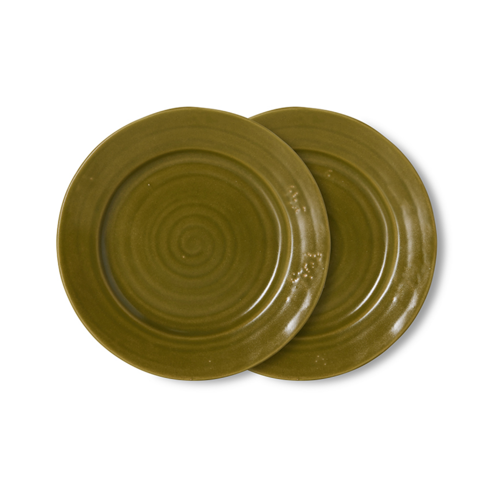 HKLIVING HKLIVING  - Farmerstyle dessert bord mosgroen per stuk KFT0002
