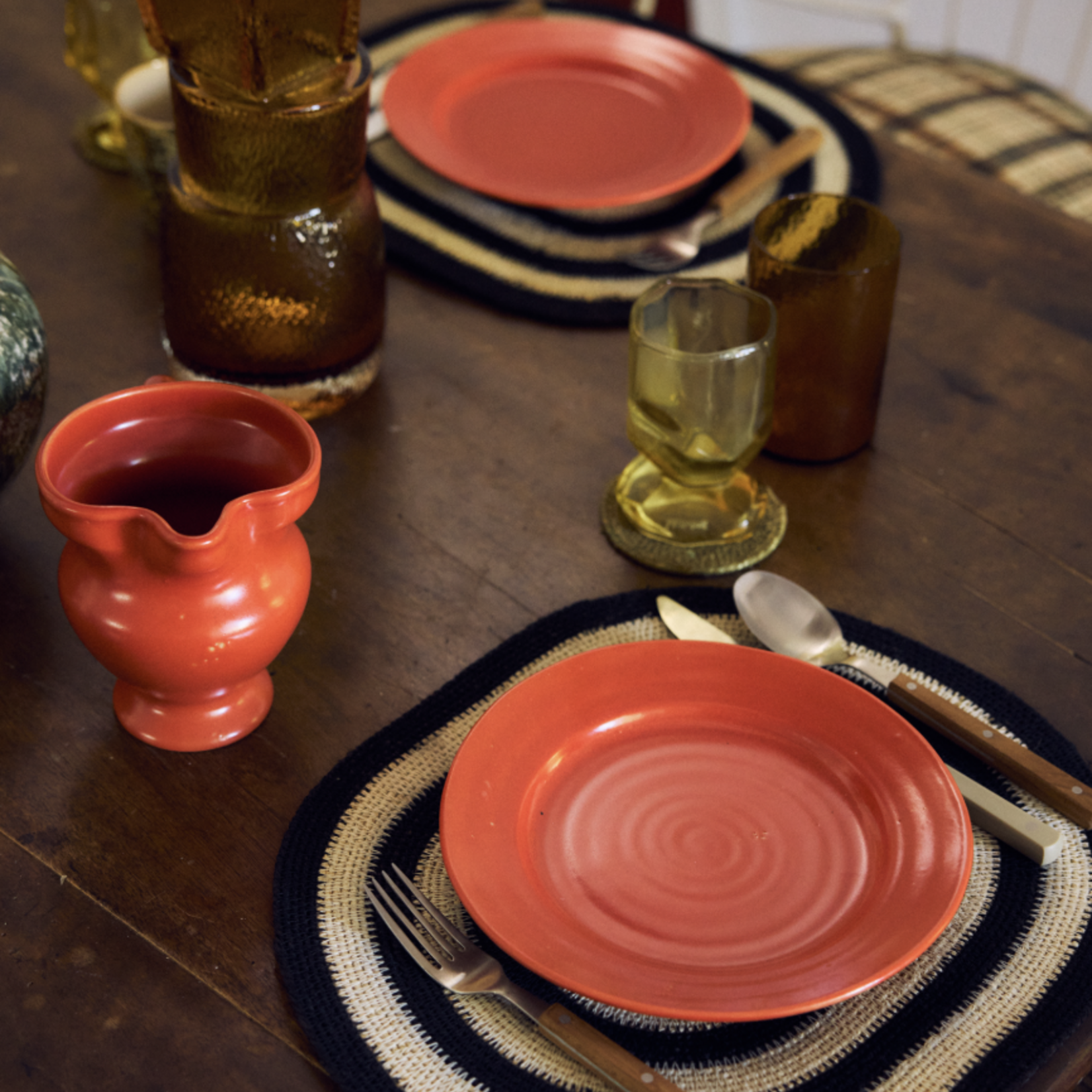 HKLIVING HKLIVING  - Farmerstyle dessert bord rood per stuk KFT0005