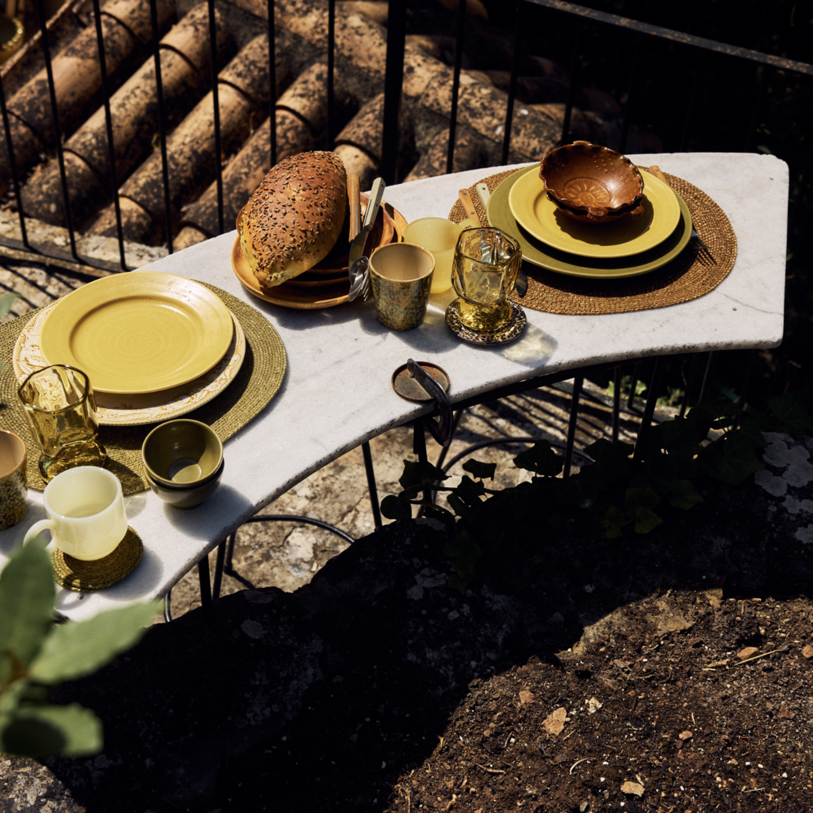 HKLIVING HKLIVING - Farmerstyle dinerbord Mos groen KFT0008 per/stuk