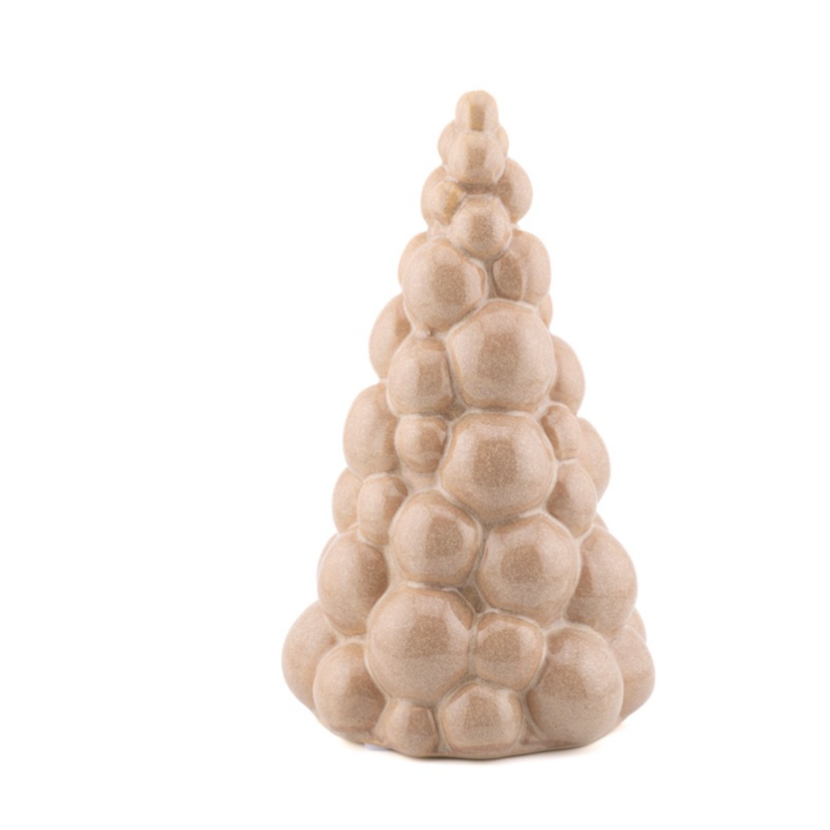 -- Ornament kerstboom Fir beige L 13x13x24cm