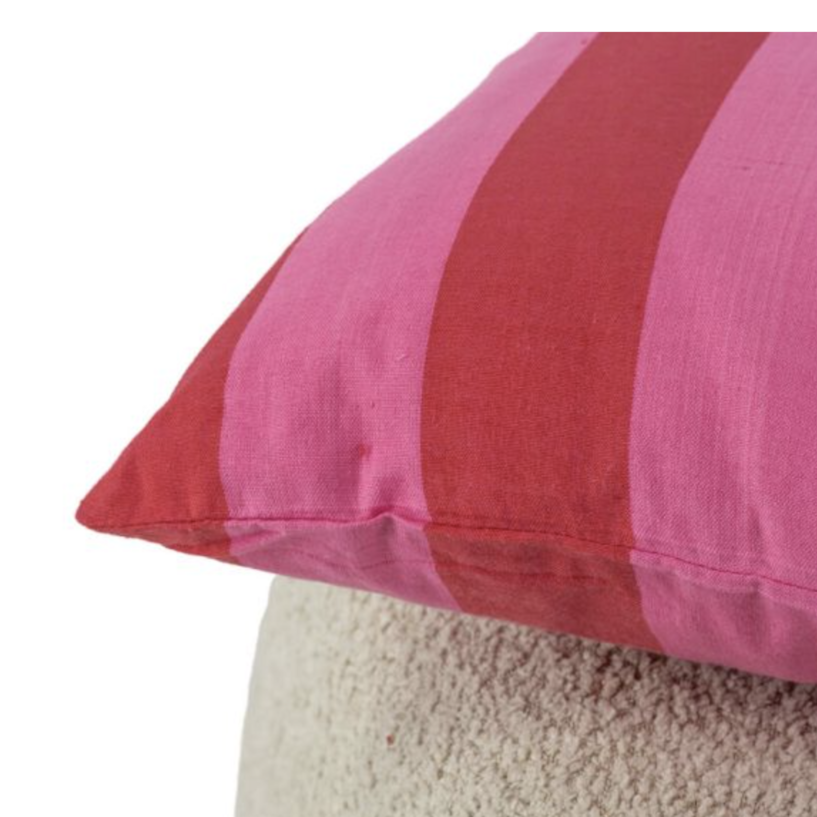 -- Kussen gestreept roze 40x60 cm