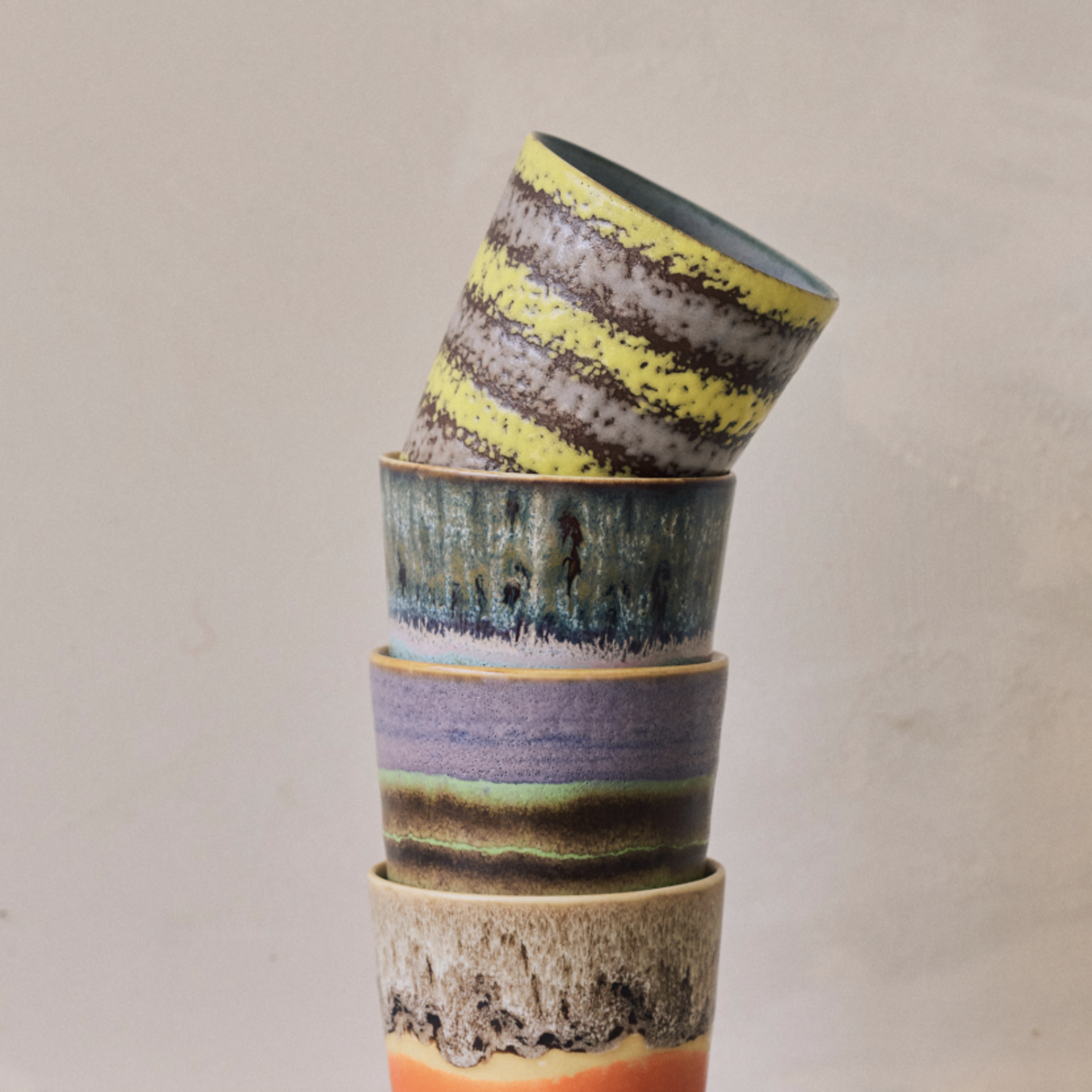 HKLIVING HKLIVING - 70's Ceramics Koffie mok fierce KST0245