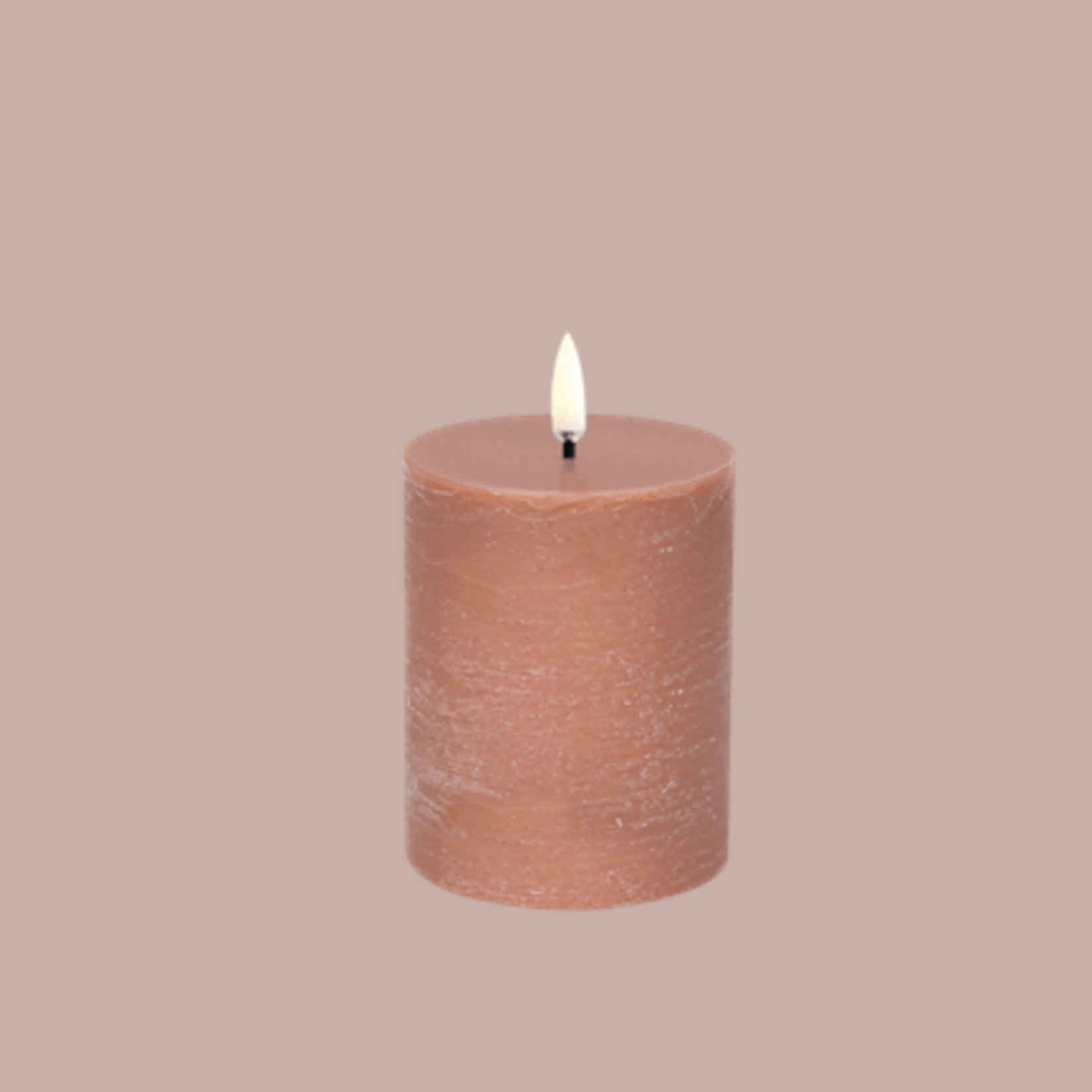 UYUNI UYUNI - LED Cillinderkaars Terracotta rustiek 7,8 x 10,1 cm