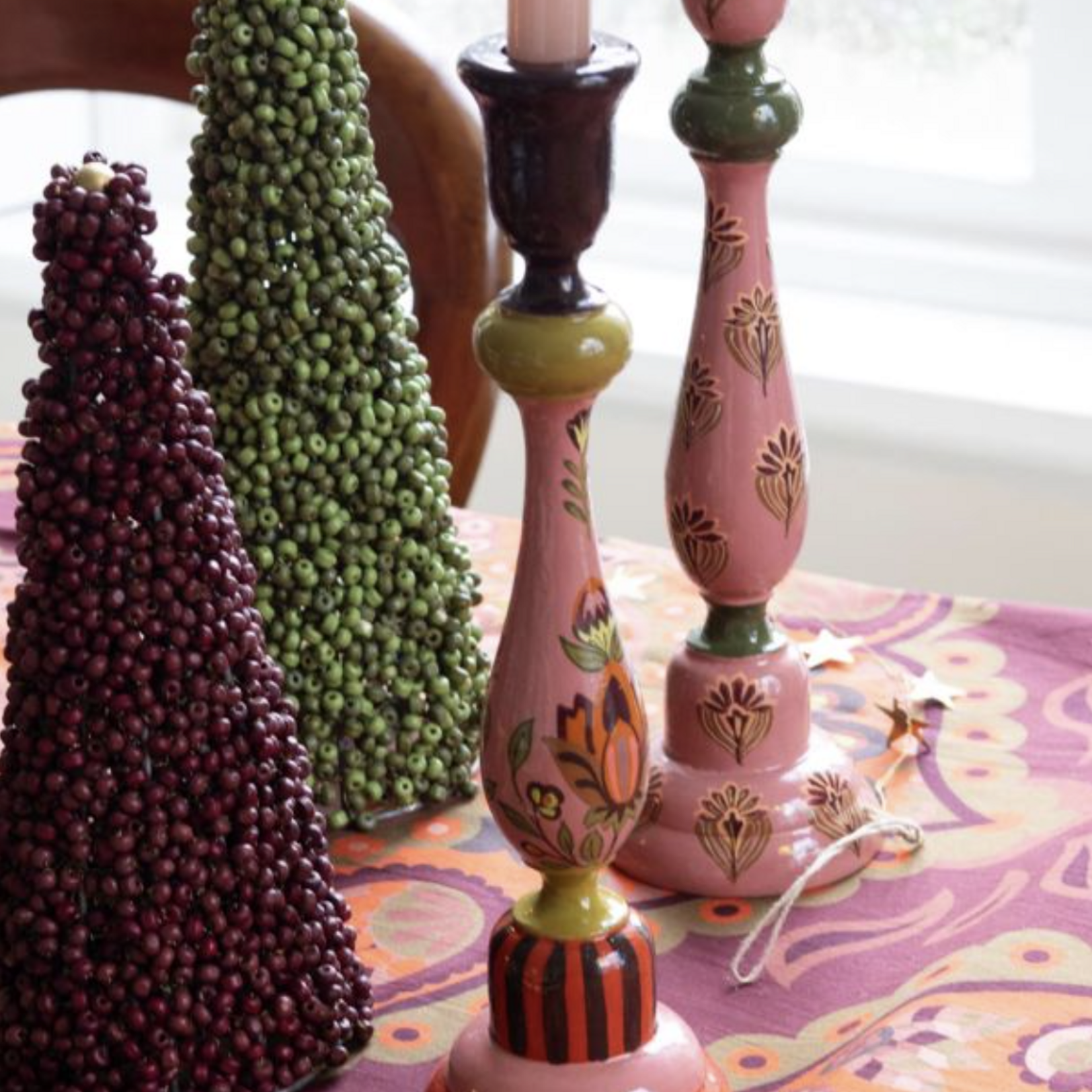 -- Christmas Tree houten kralen burgundy
