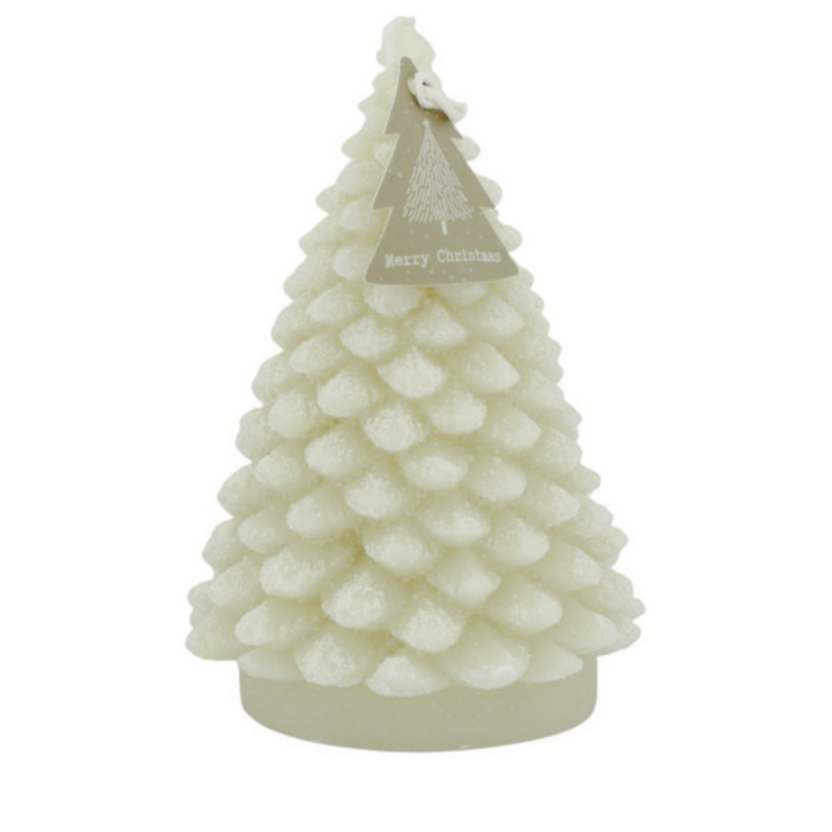 -- HS - Deco Kaars kerstboom Snow M gebroken wit