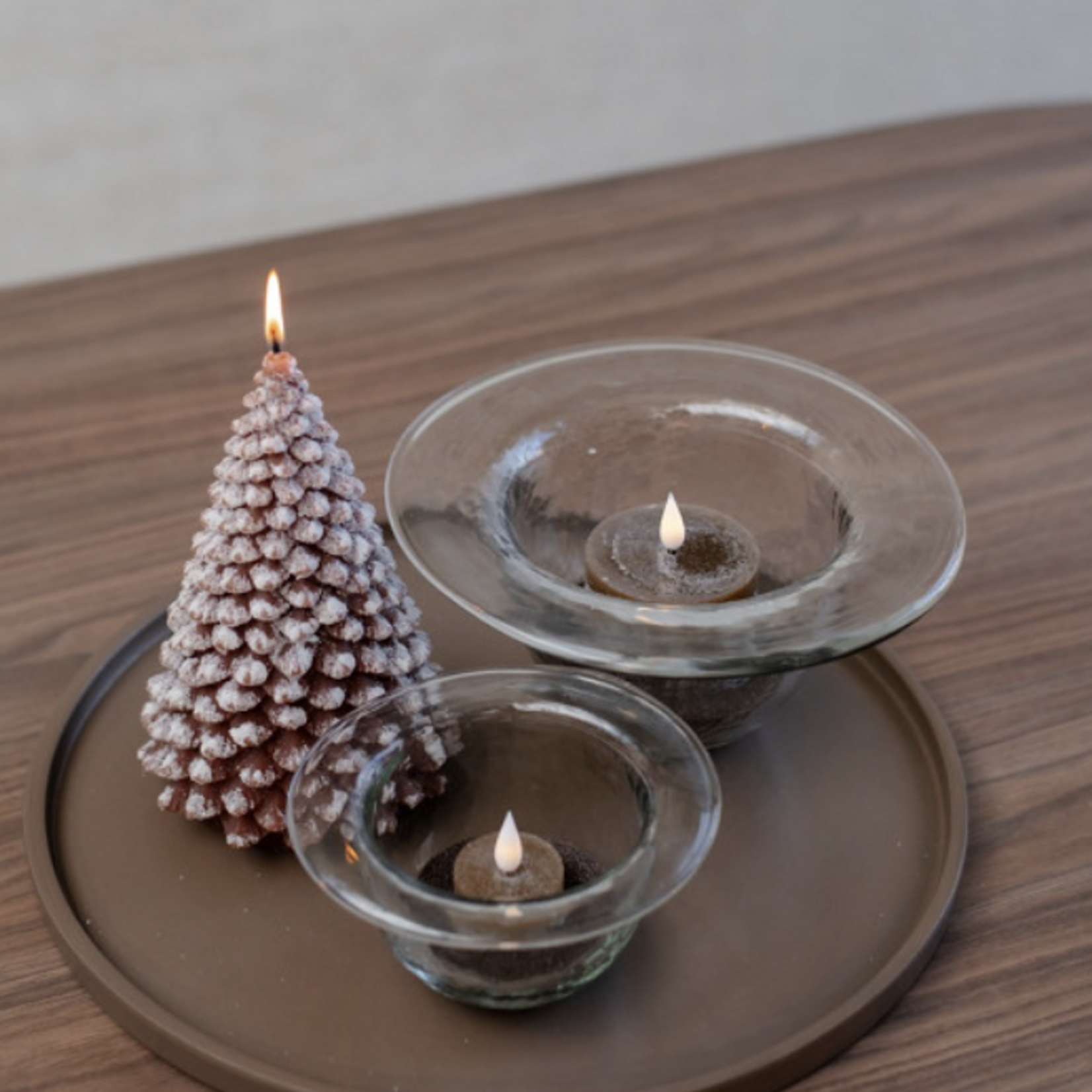 -- HS - Deco Kaars kerstboom Snow M bruin