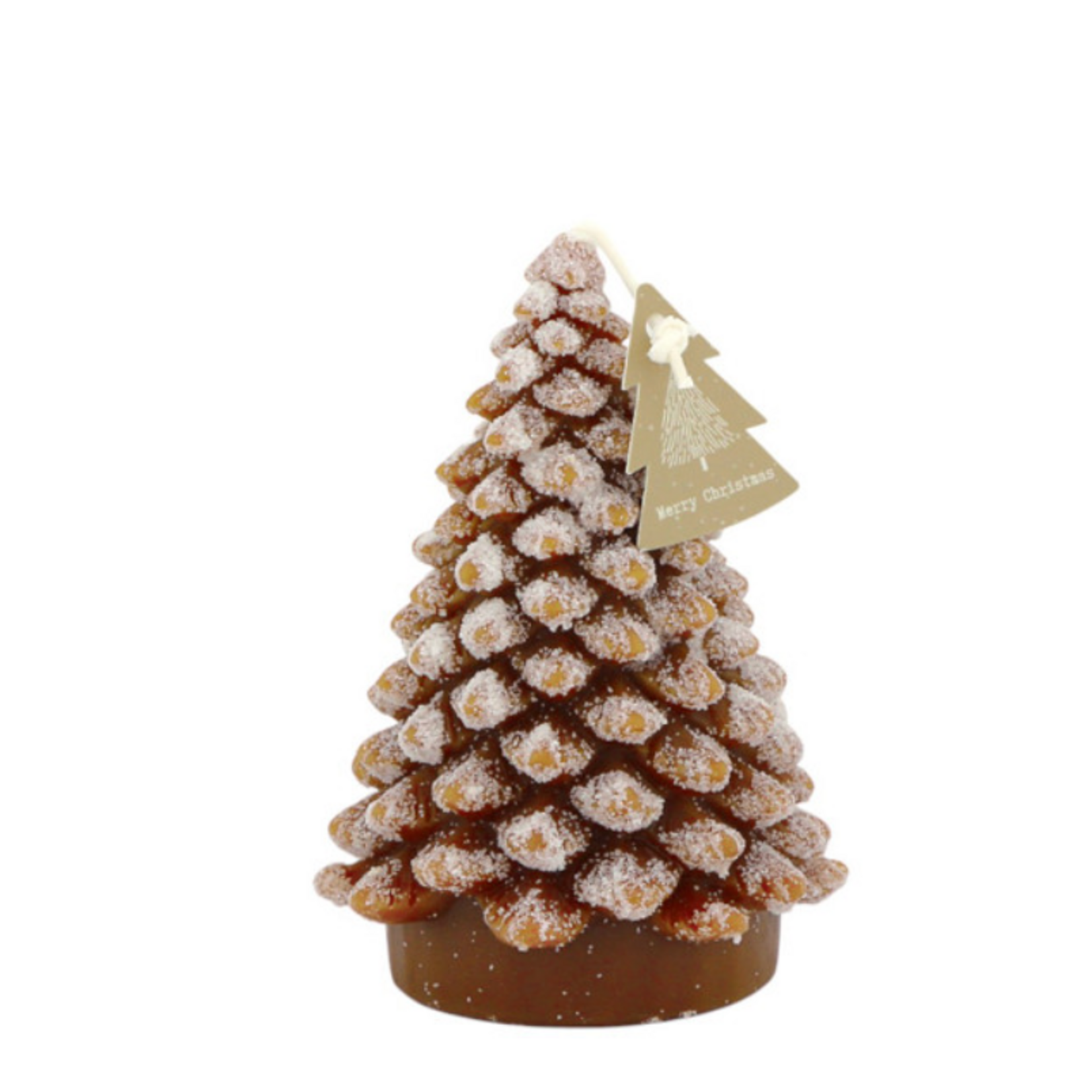 -- HS - Deco Kaars kerstboom Snow S bruin