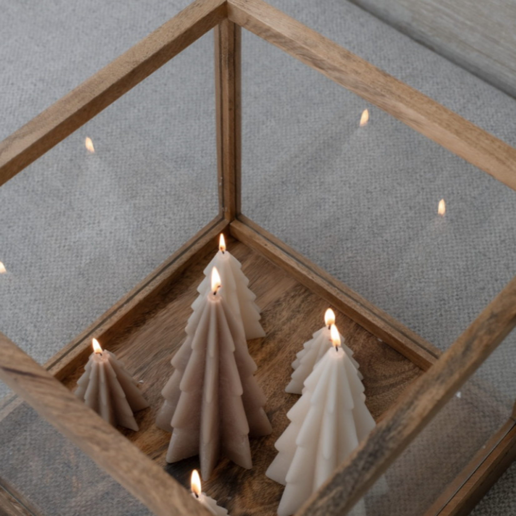 -- HS - Deco Kaars kerstboom Lio S beige