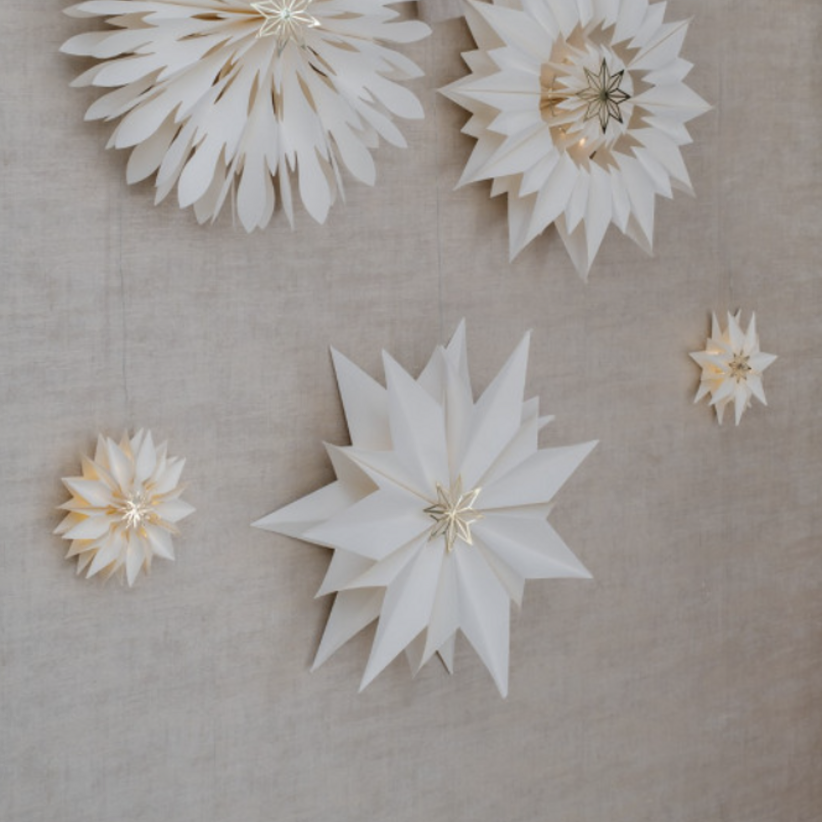 -- HS - Kerstster Paper Star Rud S LED gebroken wit