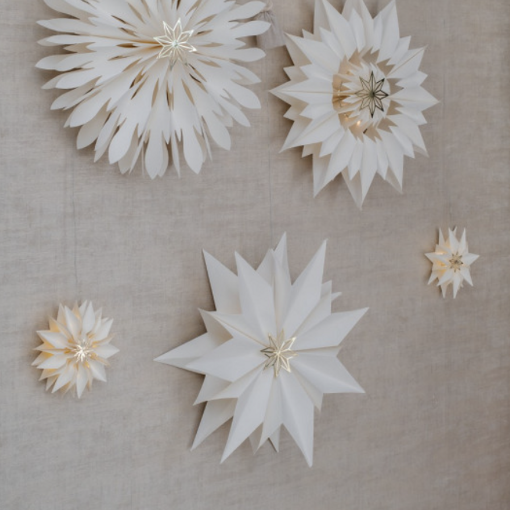 -- HS - Kerstster Paper Star Rod S LED gebroken wit