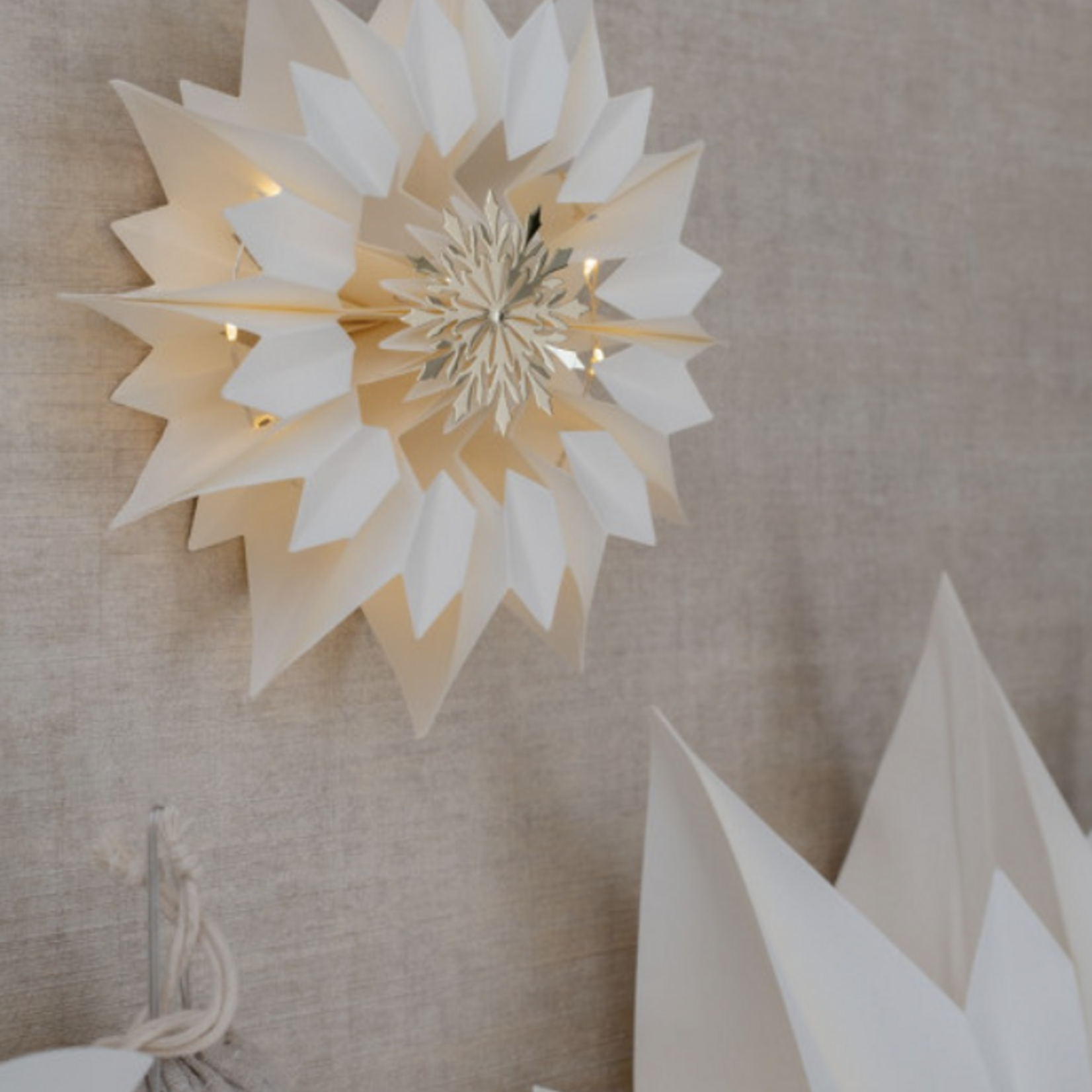 -- HS - Kerstster Paper Star Rid S LED gebroken wit