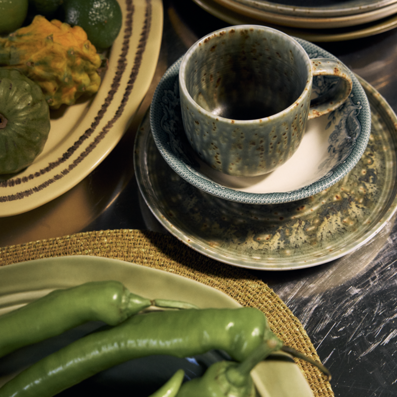 HKLIVING HKLIVING - Chef ceramics mok rustic groen KCC0003
