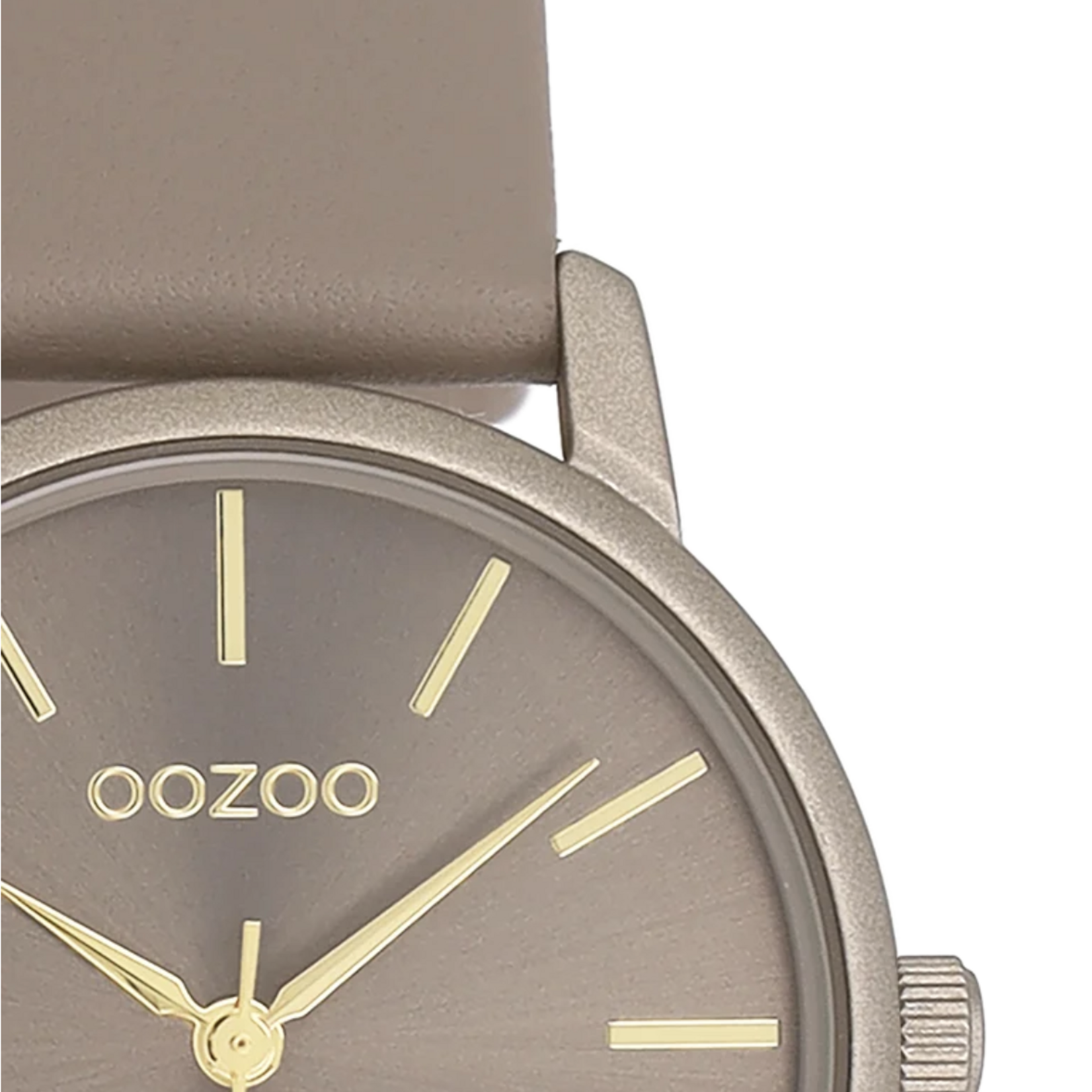 OOZOO OOZOO - Horloge taupekleurig  met leren bandje - C11730