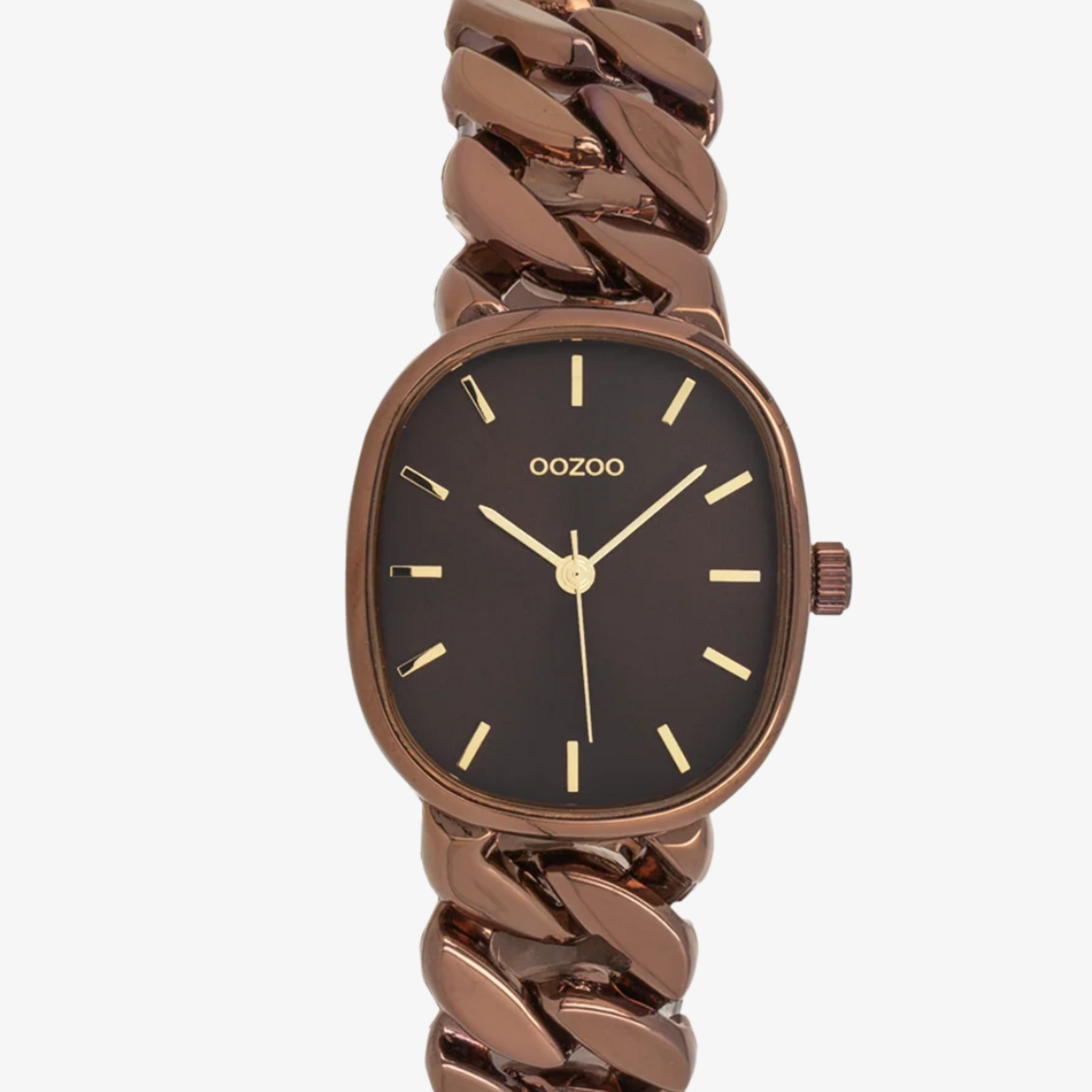 OOZOO OOZOO - Horloge Bruin met roestvrijstalen band - C11716