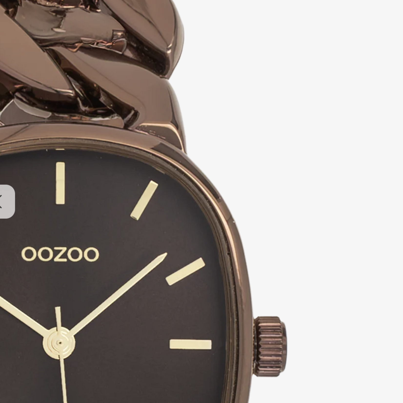 OOZOO OOZOO - Horloge Bruin met roestvrijstalen band - C11716