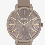 OOZOO OOZOO - Horloge Taupekleurig met leren bandje - C11735