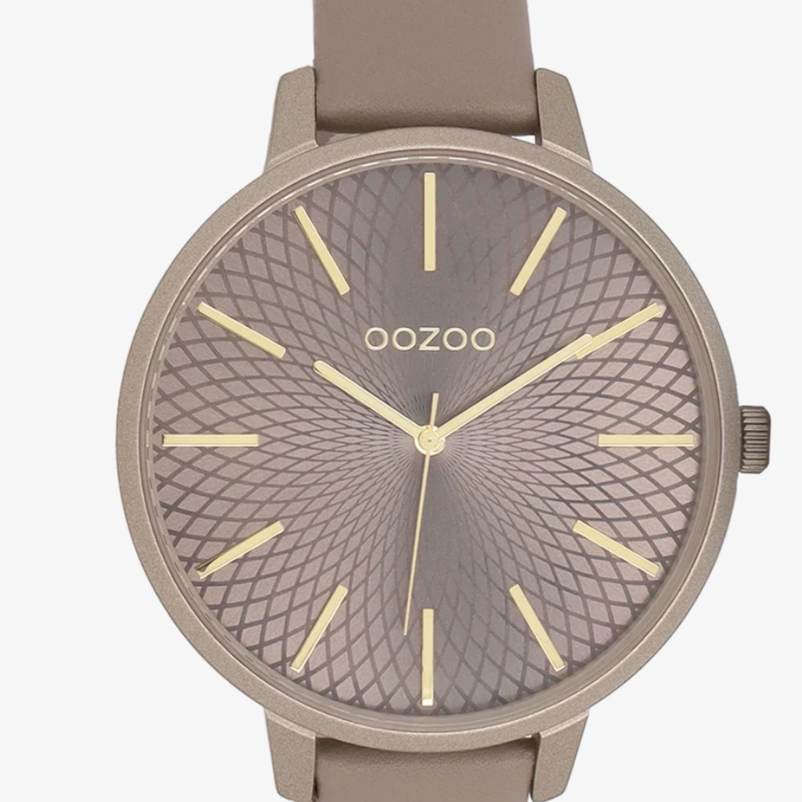 OOZOO OOZOO - Horloge Taupekleurig met leren bandje - C11735