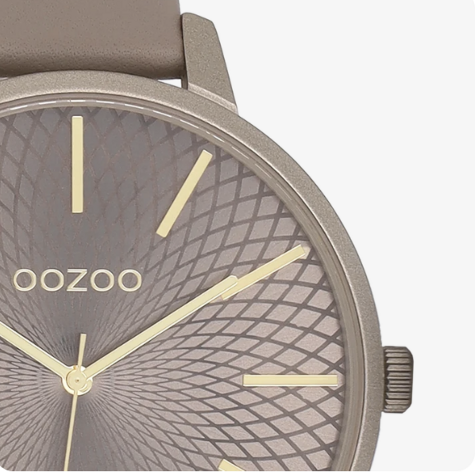 OOZOO OOZOO - Horloge Taupekleurig met leren bandje - C11735