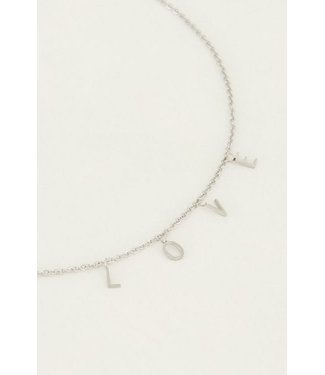 Pure Sense KETTING LETTERS LOVE ZILVER