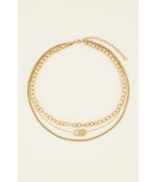 Pure sense TRIPLE CHUNKY CHAIN LINK NECKLACE