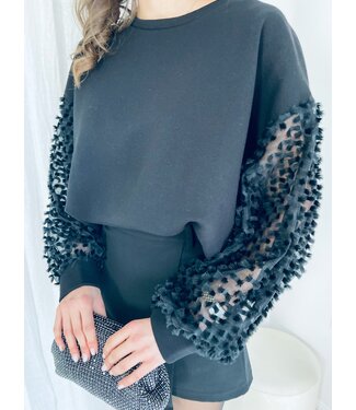 Pure Sense PS THE LABEL - FEATHERLY IN LOVE SWEATER BLACK