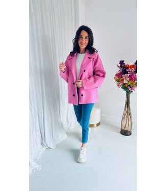 Pure Sense LIONA PINK OVERSIZED COAT