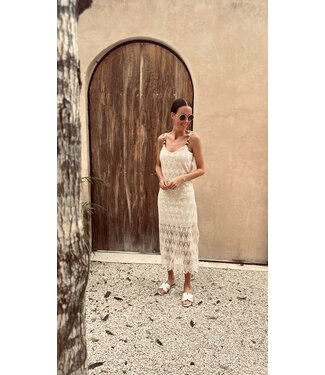 Pure Sense ARMANDA BEIGE CROCHET BEADS DRESS